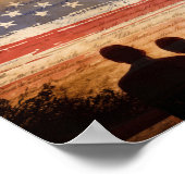 Poster Constitution des États-Unis avec drapeau et feux d (Coin)