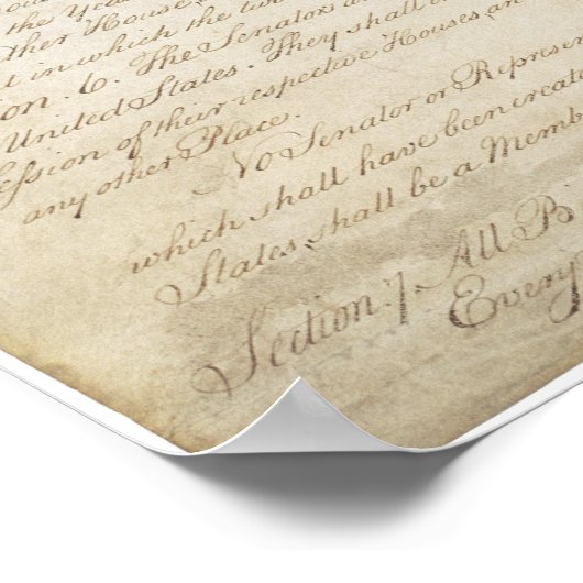 Poster Constitution des États-Unis d'Amérique (Coin)