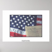 Poster Constitution et drapeau des États-Unis (Devant)