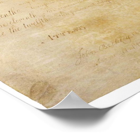 Poster Constitution ORIGINALE des États-Unis Déclaration  (Coin)