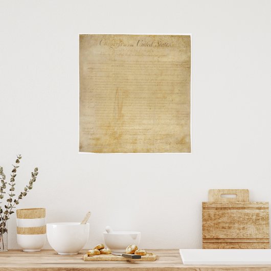 Poster Constitution ORIGINALE des États-Unis Déclaration  (Cuisine)