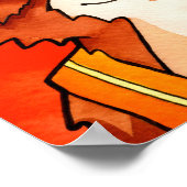 Poster Construction Corgi Aquarelle - Sécurité d'abord! (Coin)