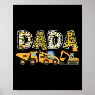 Poster Construction Dada Excavatrice Famille Enfants Asso