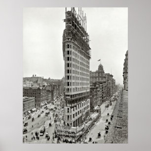 POSTER CONSTRUCTION DE BÂTIMENT DE FLATIRON 1902