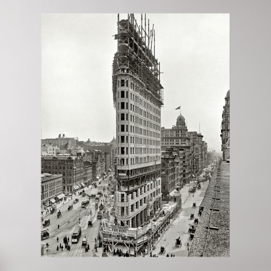 POSTER CONSTRUCTION DE BÂTIMENT DE FLATIRON 1902 (Devant)