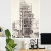 Poster Construction de la statue de la liberté (Bureau à domicile)