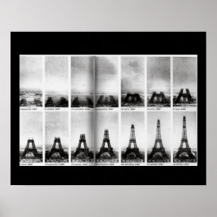 Poster Construction de l'affiche de Tour Eiffel