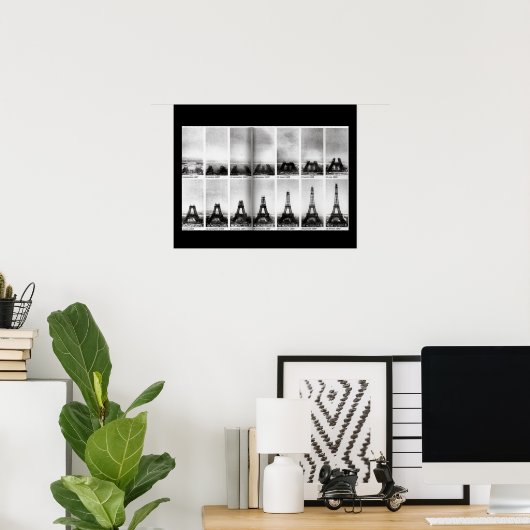 Poster Construction de l'affiche Tour Eiffel (Bureau à domicile)