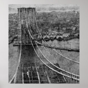 Poster Construction de pont de New York City Brooklyn