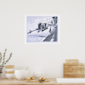 Poster Construction du pont Brooklyn, New York (litho) (Cuisine)