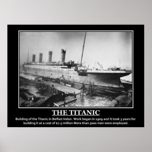 Poster Construction du Titanic Image vintage 1909