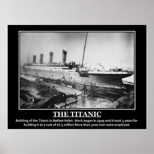 Poster Construction du Titanic Image vintage 1909 (Devant)