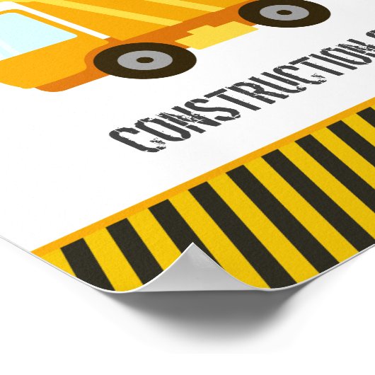 Poster Construction Dump Truck Birthday (Coin)