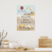 Poster Construction Dump Truck Boy 3e fête d'anniversaire (Cuisine)