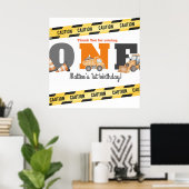 Poster Construction Vehicles First Birthday Dump Truck (Bureau à domicile)