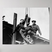 Poster Construction Workers Building Skyscraper (Devant)