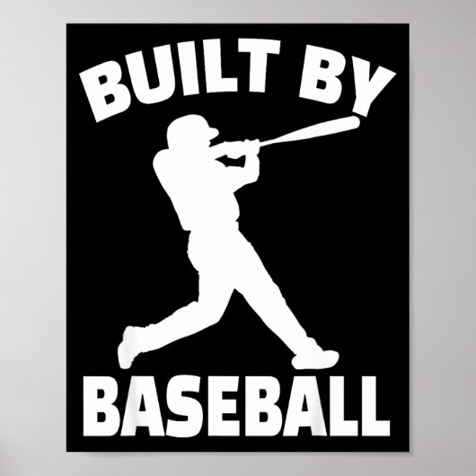 Poster Construit par le baseball drôle de baseball pour h (Devant)