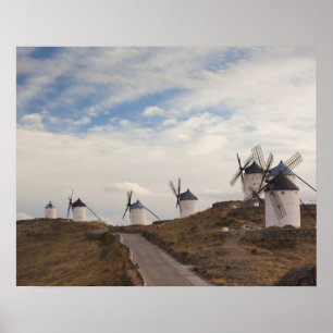 Poster Consuegra, anciens moulins à vent de La Mancha