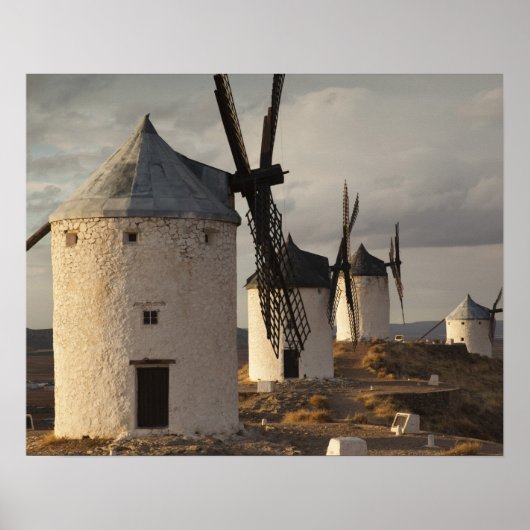 Poster Consuegra, antique La Mancha windmills (Devant)
