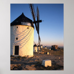 Poster Consuegra, La Mancha, Spain, windmills
