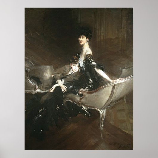 Poster Consuelo Vanderbilt et Son Ivor, Giovanni Boldini (Devant)