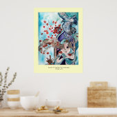 POSTER CONTE DE FÉE TURC / PRINCESSE,ROSES ROUGES ET FAUC (Cuisine)