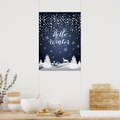 Poster Conte fée de Noël Imaginaire Forêt de neige (Cuisine)