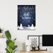 Poster Conte fée de Noël Imaginaire Forêt de neige (Bureau à domicile)