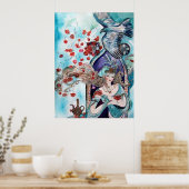 POSTER CONTE ORIENTAL DE FÉES / PRINCESSE,ROSES ROUGES ET (Cuisine)