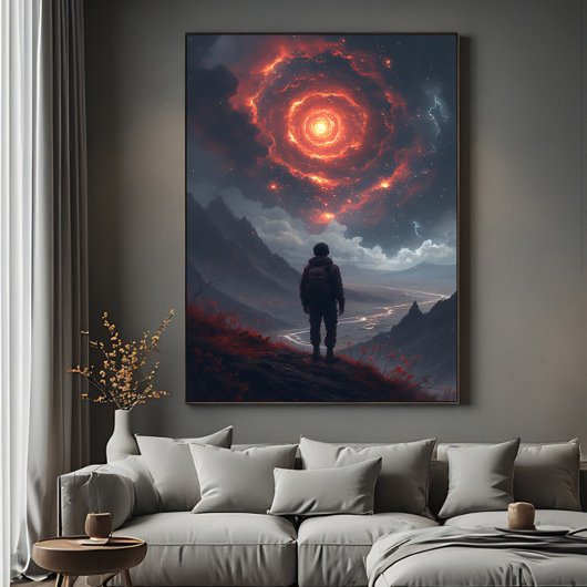 Poster Contemplation Cosmique Tourbillon de Feu