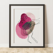 Poster Contemporain moderne Abstrait bronze rose Noir
