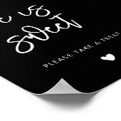 Poster Contemporain moderne noir L'amour est doux (Coin)