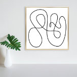 Poster Contemporary Abstract Line Art Black and White<br><div class="desc">This elegant drawing features minimalist modern continuous line art in black and white.</div>