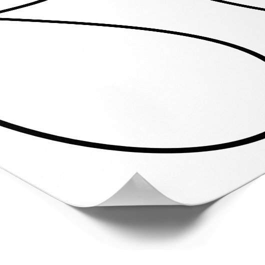 Poster Contemporary Abstract Line Art Black and White (Coin)