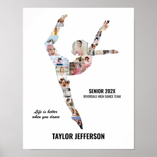 Poster Contemporary Dance Photo Collage Senior Gift (Devant)
