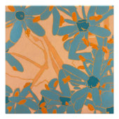 Poster Contemporary Leaf Design in Peach (Devant)
