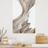 Poster Contemporary Stylish Beige Abstract Art (Cuisine)