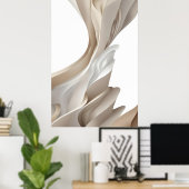 Poster Contemporary Stylish Beige Abstract Art (Bureau à domicile)