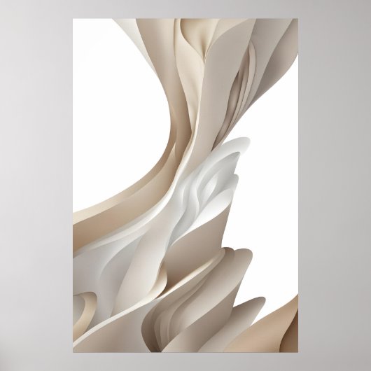 Poster Contemporary Stylish Beige Abstract Art (Devant)