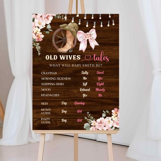 Poster Contes de bonnes femmes en bois rustique floral