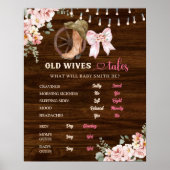 Poster Contes de bonnes femmes en bois rustique floral (Devant)