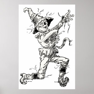 Poster Contes de fées vintage de l'Oz, l'épouvantail