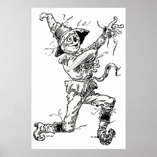 Poster Contes de fées vintage de l'Oz, l'épouvantail (Devant)