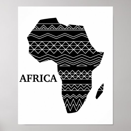Poster continent africain noir et blanc (Devant)