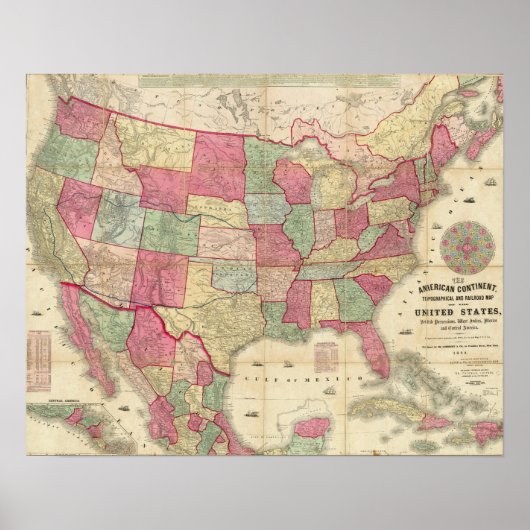 Poster Continent américain États-Unis (Devant)