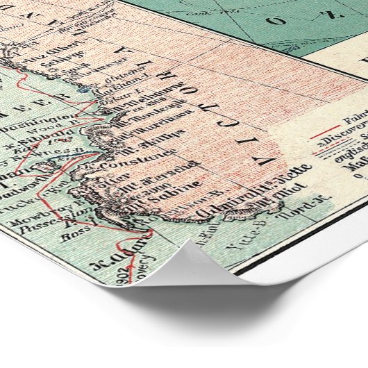 Poster Continent Antarctique (Coin)