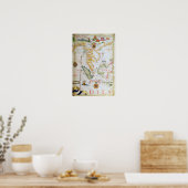 Poster Continent Asie du Sud-Est, détails de l'atlas mond (Cuisine)