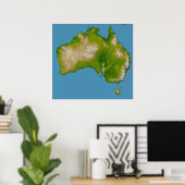 Poster Continent australien (Bureau à domicile)