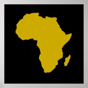 Poster "Continent de l'Afrique - or audacieux "