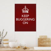 Poster Continuez à faire du bugging - Rouge profond (Cuisine)
